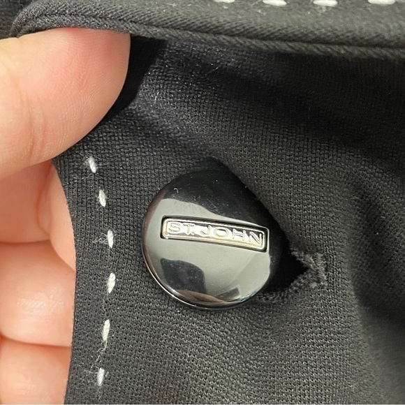 St John black blazer with white stitching size 12 - Picture 6 of 9